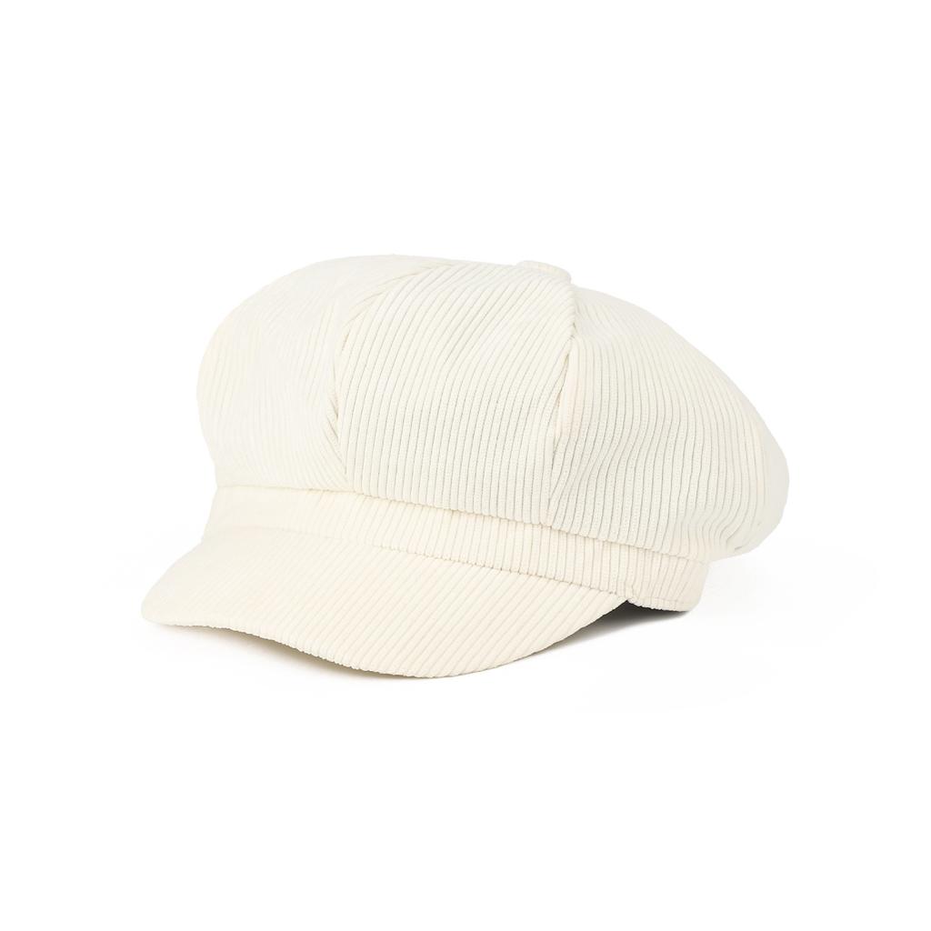 Korean Version Solid Color Corduroy Female Painter's Hat British Retro Octagonal Hat Gorras Para Mujer