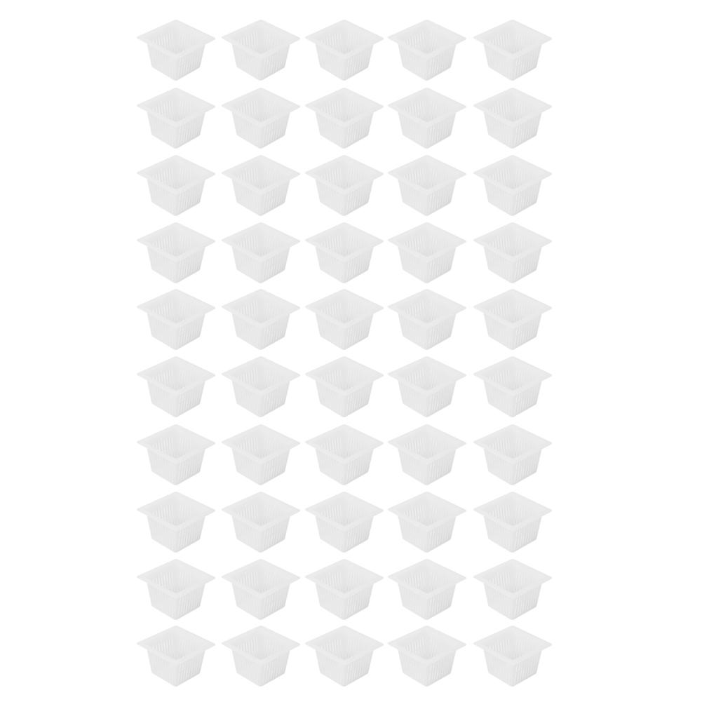 

50 шт. квадратный сетчатый горшок для гидропоники, беспочвенное выращивание цветов, корзина для выращивания растений, черный белый