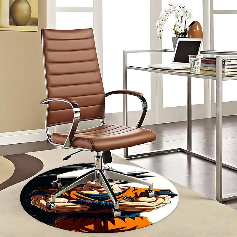 

1pc Dragon Ball Z Goku Round Carpet - Anime Cartoon Design Chair Mat, Non-Slip Rug for Office, Home Decor, Living Room 80cm