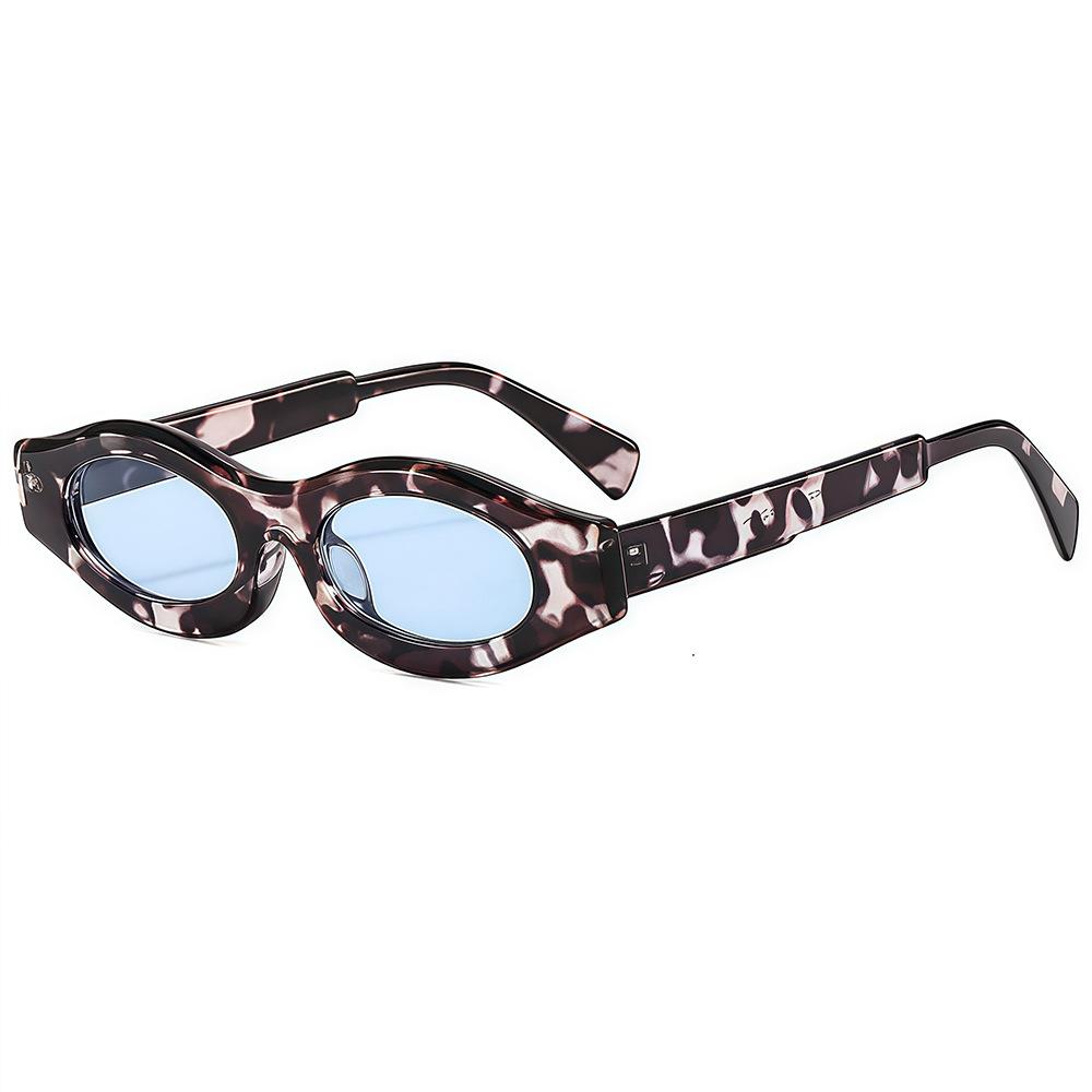 

Retro Leopard Pattern Oval Steampunk Style Female Sunglasses Luxury Design Multicolor Casual Versatile Male Sun Eyewear UV Protection 400 as picture