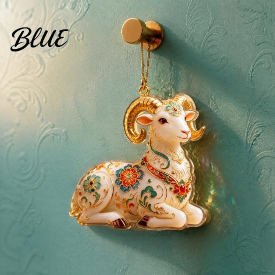 Decorative Acrylic Christmas Tree Decoration 2D Goat Ornament Cute Animal Sheep Hanging Decor for Clear Flame Red Ornament Tree Holiday Party