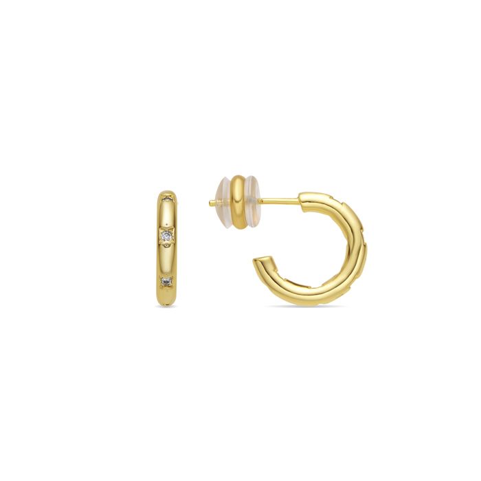 Boucles d’oreilles Luxenter finies en or jaune 18 carats et Brilliant Zirconia - Sisah