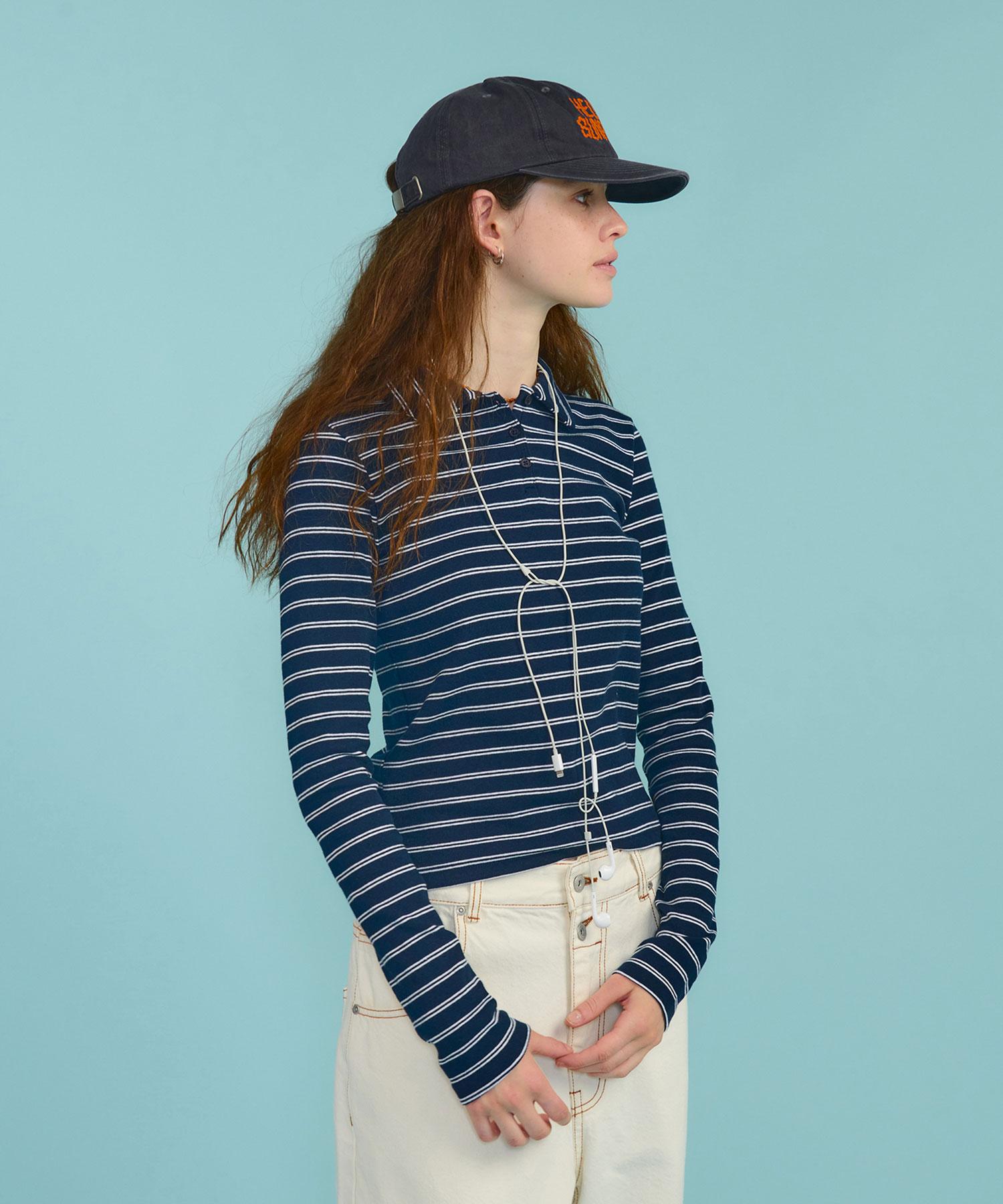 Hello Sunrise Stripe Pk T-Shirt(W)_Navy Navy/S