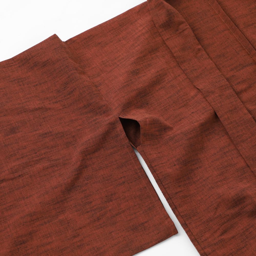 Kurume Ori Haori Wyprodukowano w Japonii Stylowe Urocze Kimono Można Prać M Ceglaste [ROCCA] Damskie