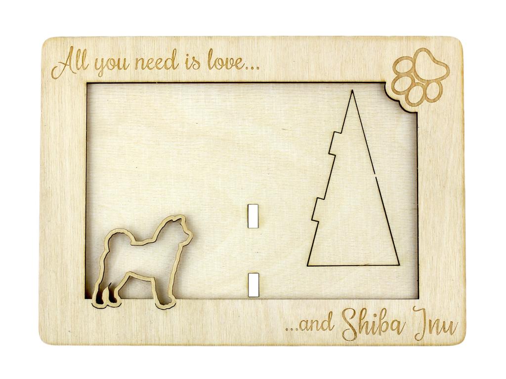 Shiba Inu, Japanese Small Size Dog, Japanese Brushwood Dog – Photo frame, engraved wooden frame | Art-Dog