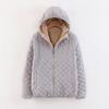 Damen Langarm Reißverschluss Vorne Kapuze Warm Lässige Raglanjacke Mit Taschen Mantel Outwear
