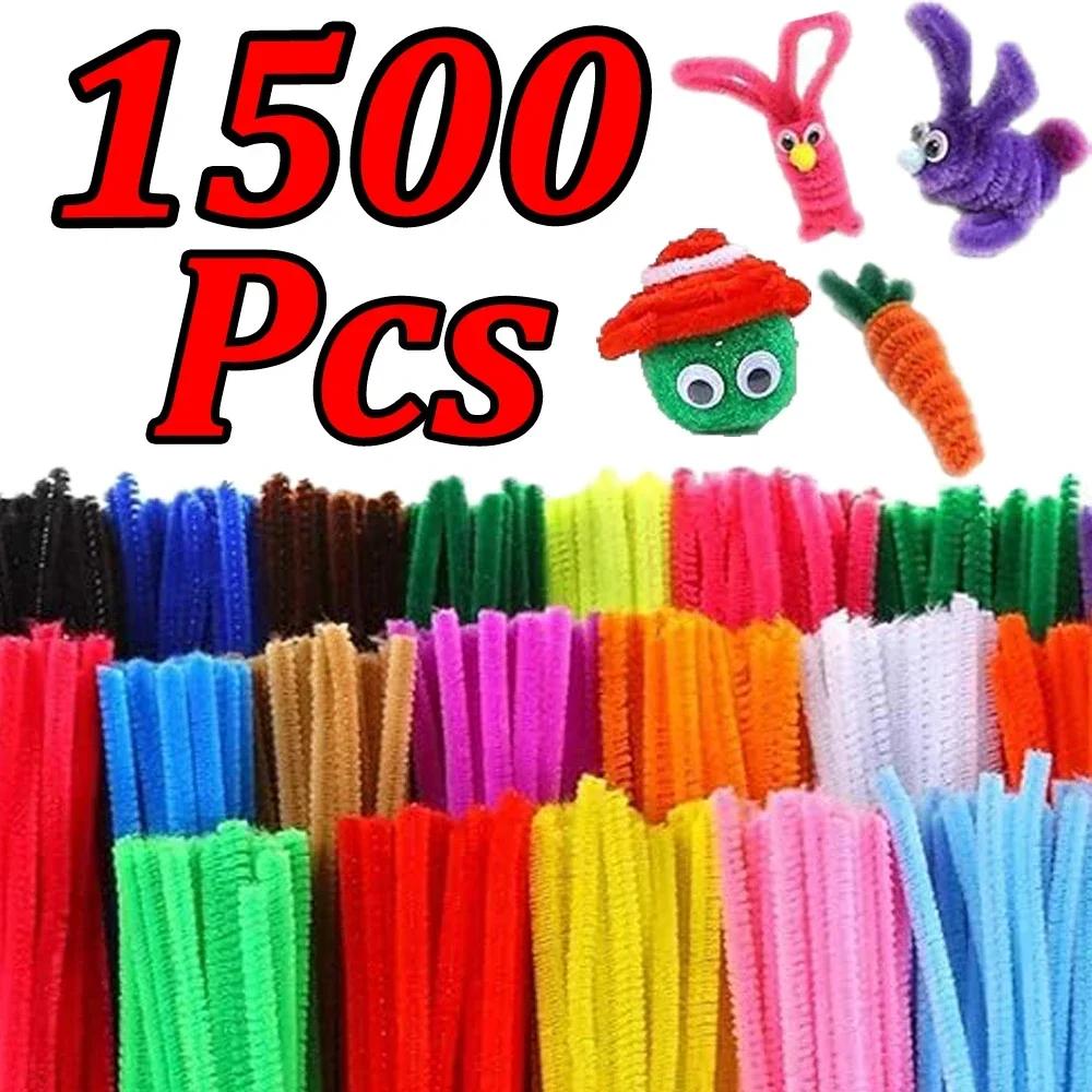 100-1000Pcs Colorful Chenille Stem Pipe Cleaners Plush Twisted Stem Wired Sticks Twist Stick DIY Handcraft Twisting Decorations