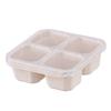 4 Pack Snack Containers, 4 Compartments Bento Snack Box, Reusable Meal Prep Lunch Containers Divided Food Storage Containers for School Work Travel