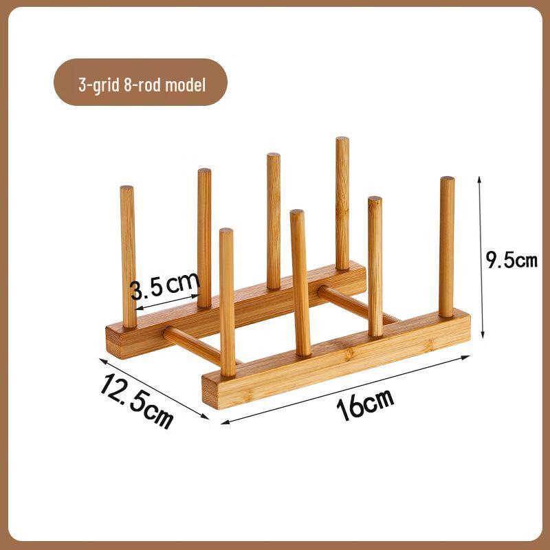 Bamboo Tea Cup Drying Rack with Hooks
