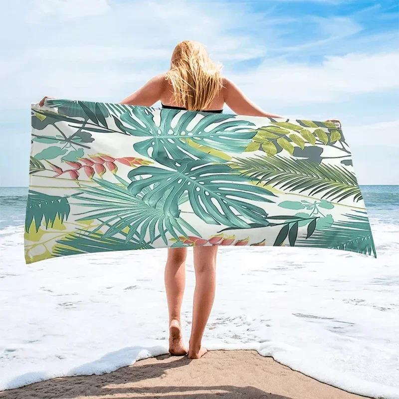Palm Leaf Beach Towels Soft Microfiber Lightweight Sport Pool Towels Palm Leaves Bath Towel Sandless Quick Dry Swimming Cover
