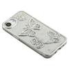 For iPhone 16e Case Rhinestones Decor 3D Butterfly TPU Phone Cover with Glitter Paper