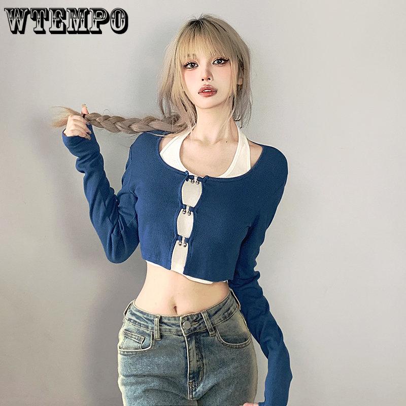 Open Knitted Cardigan Suit Women Korean Style Cute Jumpers Long Sleeve Top and Cami 2 Piece Set Casual Basic Pullovers