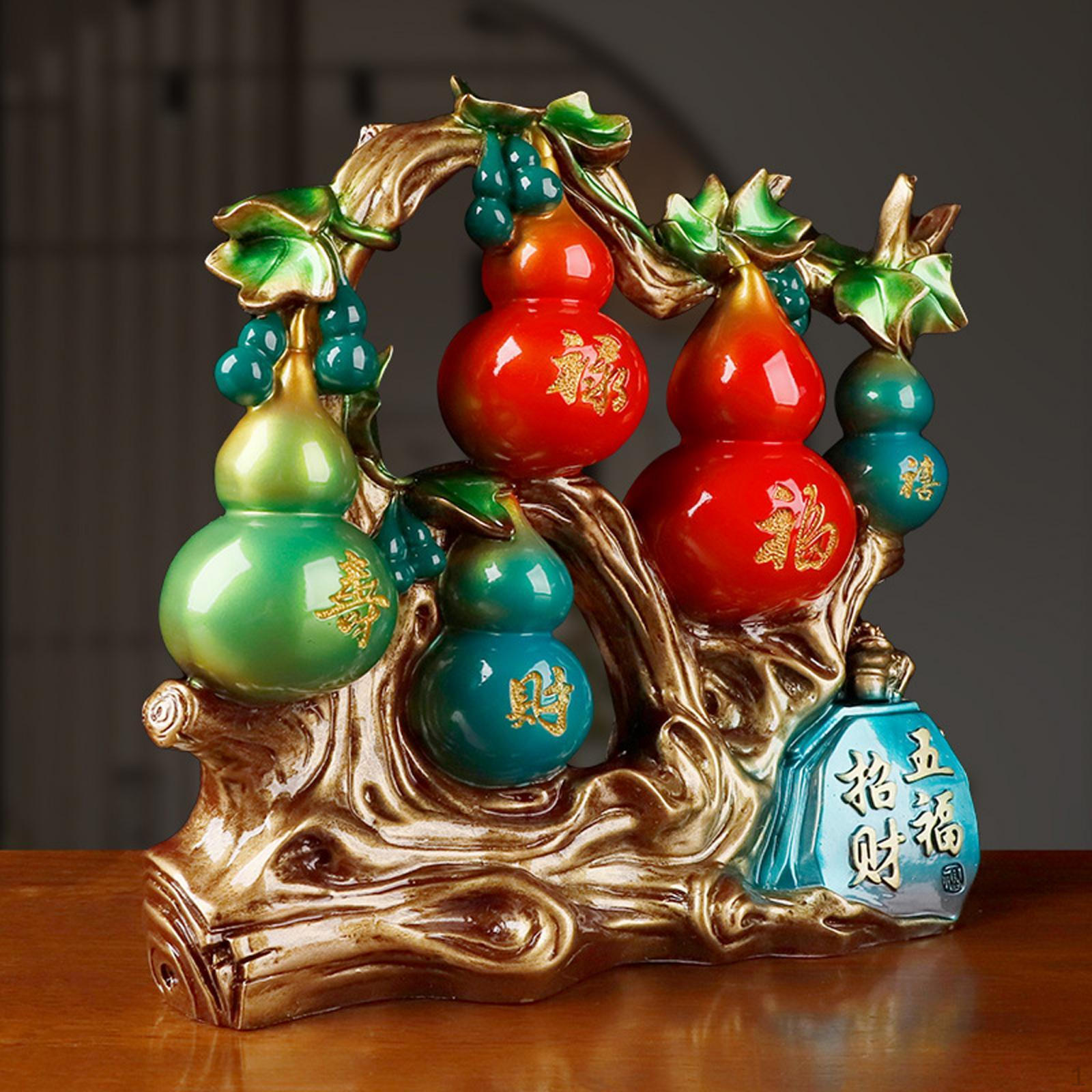

Китайское украшение в виде пяти благословенных тыкв, статуэтка HU Lu, настольное украшение ручной работы для ресторанов