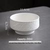 Black and White Ceramic Rice Bowl - Rock Texture Household Tableware for Soup, Salad, Dessert