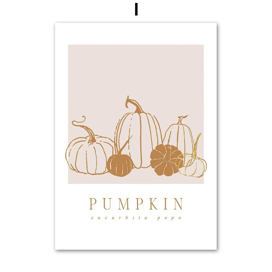 Wall Art Canvas Painting Tree Leaves Pumpkin Rabbit Village Autumn Nordic Posters And Prints Wall Pictures For Living Roon Decor
