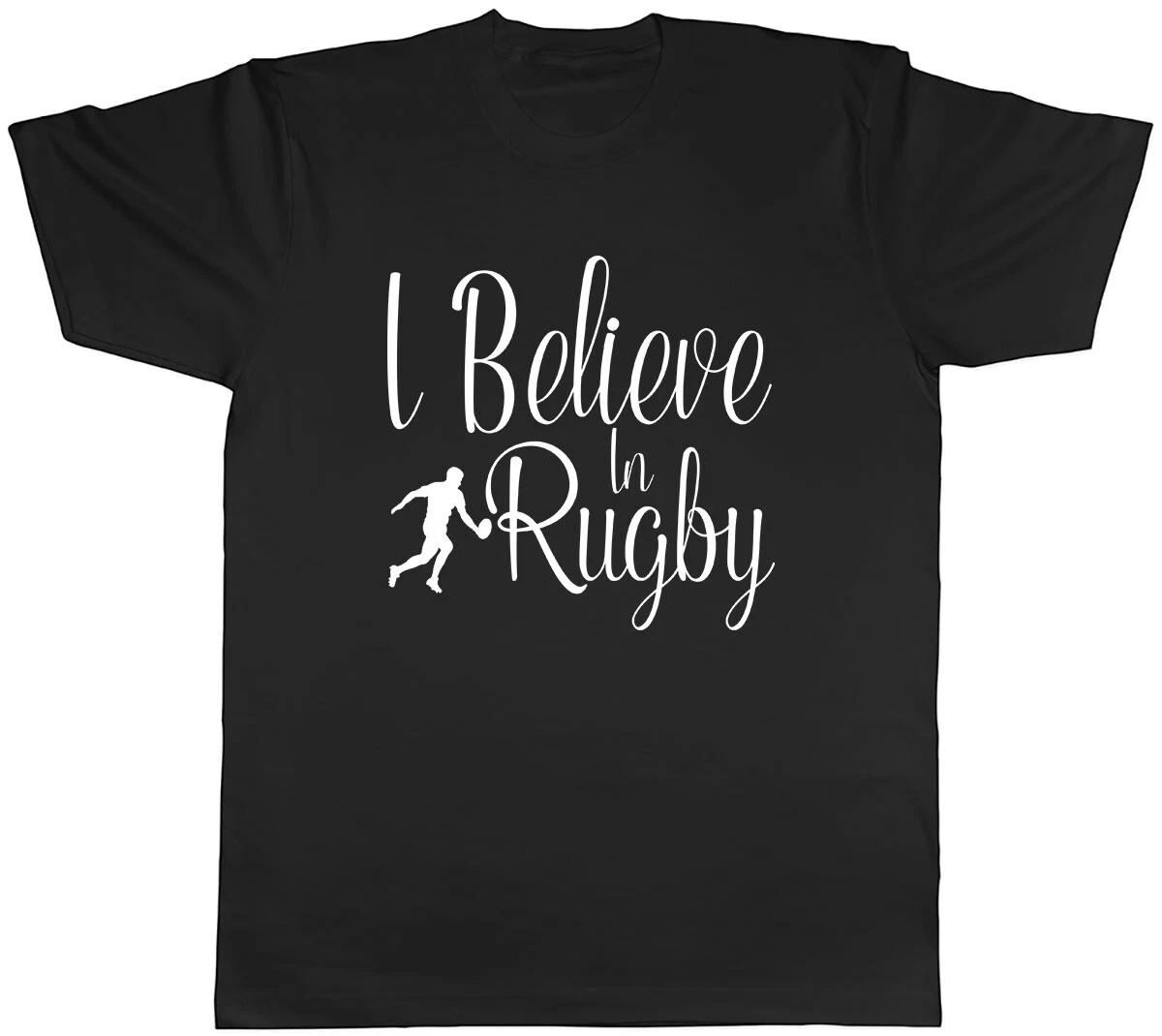 I Believe in Rugby Mens Unisex T-Shirt Tee XL