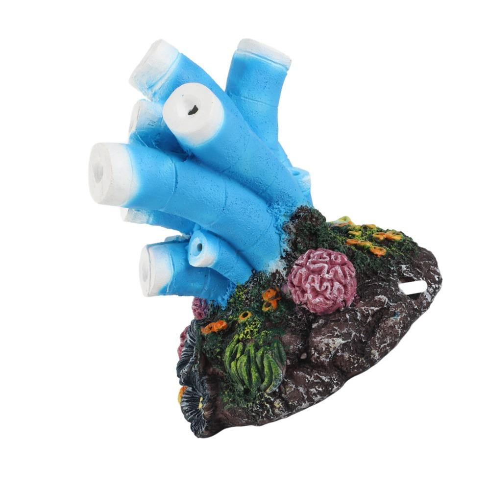 Simulation Coral Volcano Ornament Colorful LED Light Aquarium Decoration Fish Tank Landscape