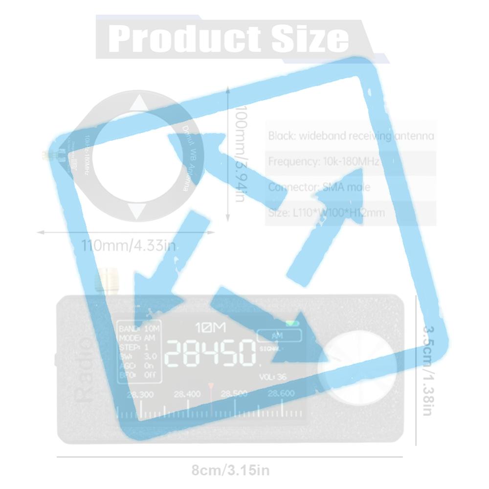 SI4732 0.5-108mhz Δέκτης Ραδιοφώνου Όλων των Ζωνών LSB USB AM FM Ραδιόφωνο FM/AM με Κεραία 1.9 ιντσών Οθόνη IPS HF SW MW VHF Τσέπης Μίνι Ραδιόφωνο