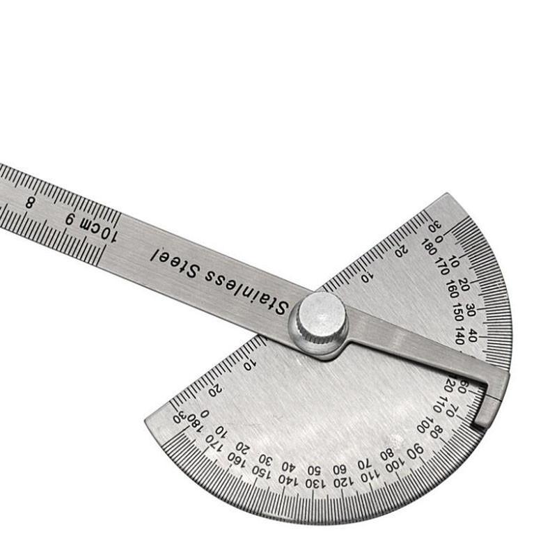 180 Graders Gradvinkelmätare Metalllinjal Vinkelmätare Rostfritt Stål Vinkelmätare Vinkelmätare Vinkelsökare Goniometer Vinkelöverförare
