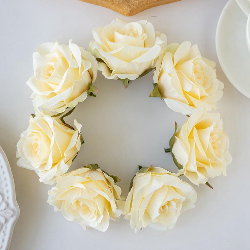 10PCS Artificial Flowers Wedding Garden Silk Rose for Home Decoration Accessories Party Christmas Wreath Headwear Wrist Flower