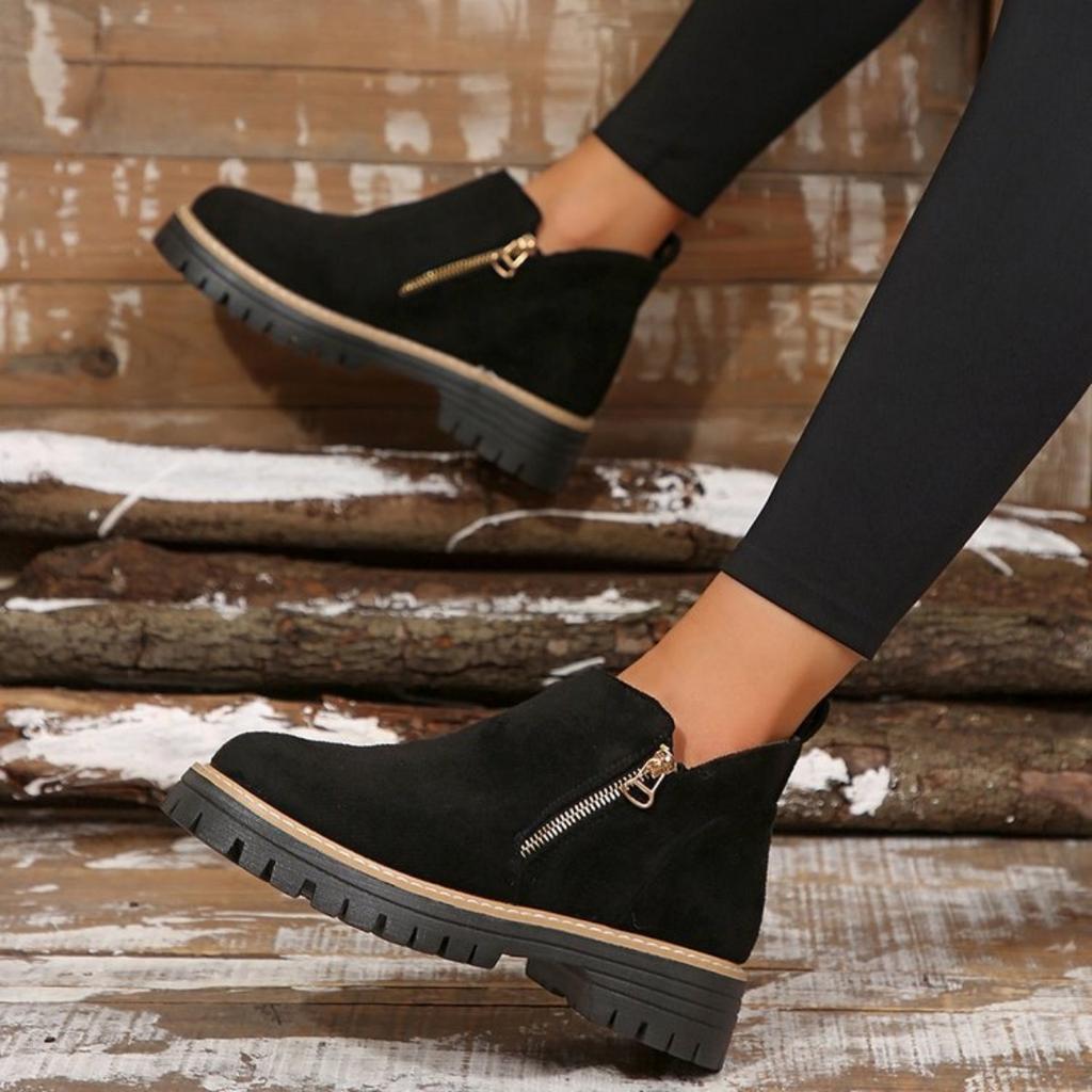 Large Casual Short Boots for Women, High Top Casual and Fashionable Short Boots for Women In Autumn and Winter, Casual Single Shoes for Women