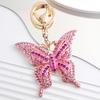 Yousheng Keychain Pendant Colorful Rhinestones Inlaid Shining Butterfly Design Key Chain with Lobster Clasp Bag Charm Backpack Accessory