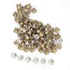 100pcs Crystal Inlay Decorative Metal Studs DIY Leather Craft Studs  Leather Craft Decoration