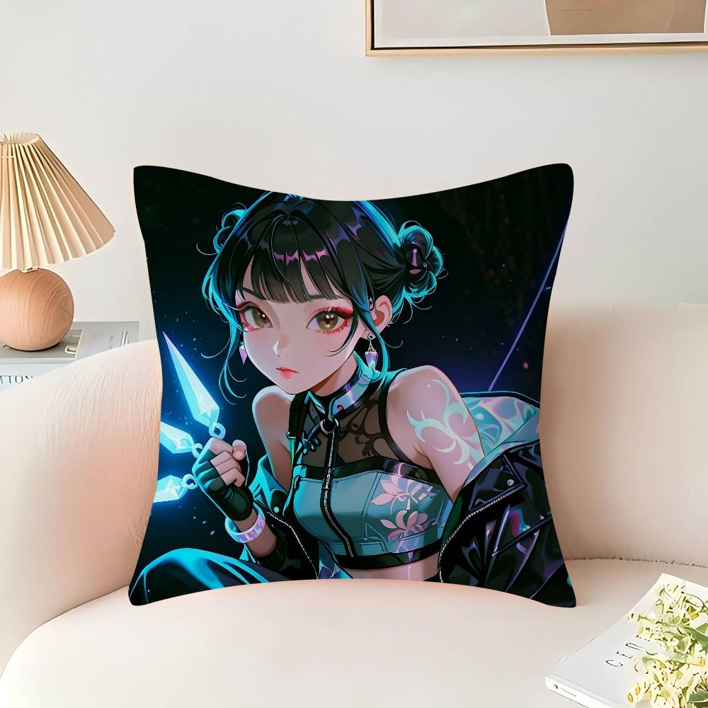 

Demon Hunters ZOEY Pillowcase 45x45cm Cute Pillowcase Living Room Sofa Cushion Cover Bedroom Home Decoration Children s Gift 12x12Inch