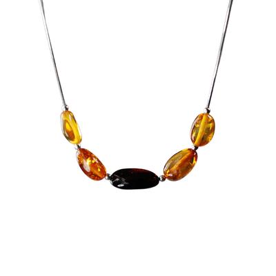 Necklace with Multi-colored Amber - Baltic Amber Collier
