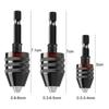 Mini Keyless Drill Chuck 0.3-8mm Self-Tighten Electric Drill Bits Collet Fixture Tools 1/4" Hex Shank Quick Change Converter