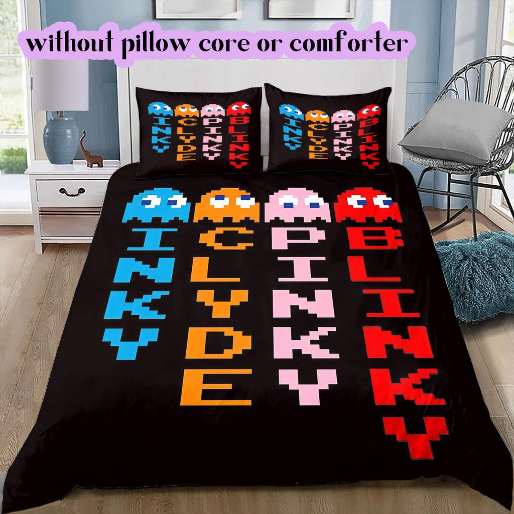 PacMan Anime Soft and Comfortable Duvet Cover, Children's Bedding Set Gift, Extra Large Size, Various Sizes Available