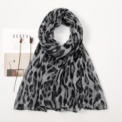 Lightweight Leopard Print Scarf Casual Thin Breathable Shawl Women'S Outdoor Sunscreen Windproof Head Wrap Bufandas Muslim Hijab