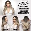 Blonde Body Wave Synthetic Wig for Woman Brown Ombre Blonde Long Curly Hair Cosplay Lolita Party Natural Heat Resistant Wigs