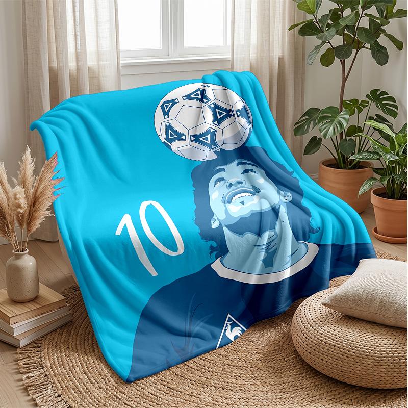 Manchester Theme Blanket Soft Flannel Blanket Plush Throw Blanket Cozy Sofa Bed Blanket for Home Decor