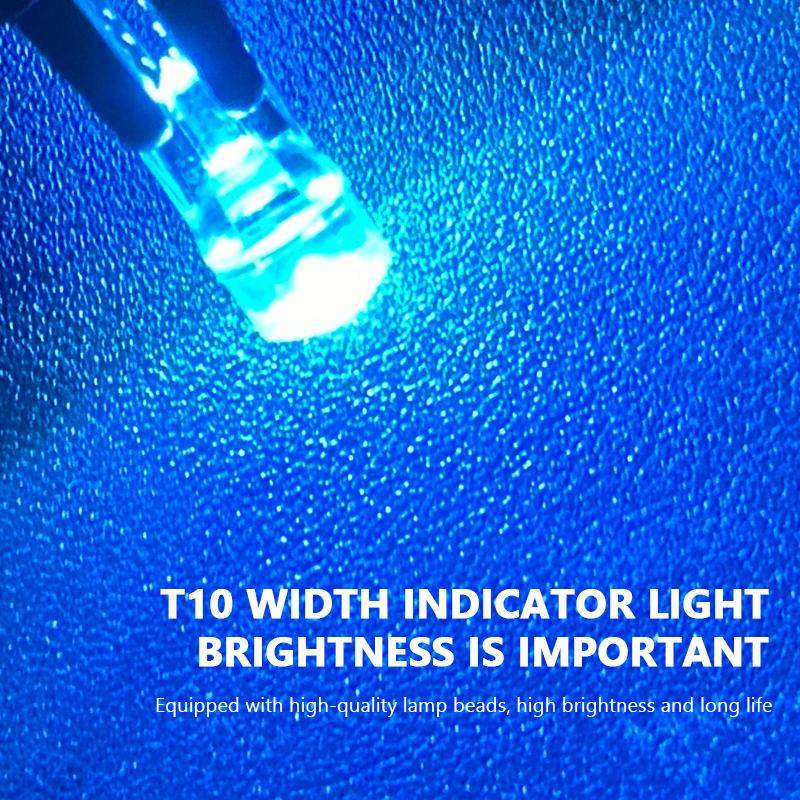 SEAMETAL 10pcs Car LED T10 W5W Signal Light 12V Auto Interior Dome License Plate Reading Wedge Side Lamps