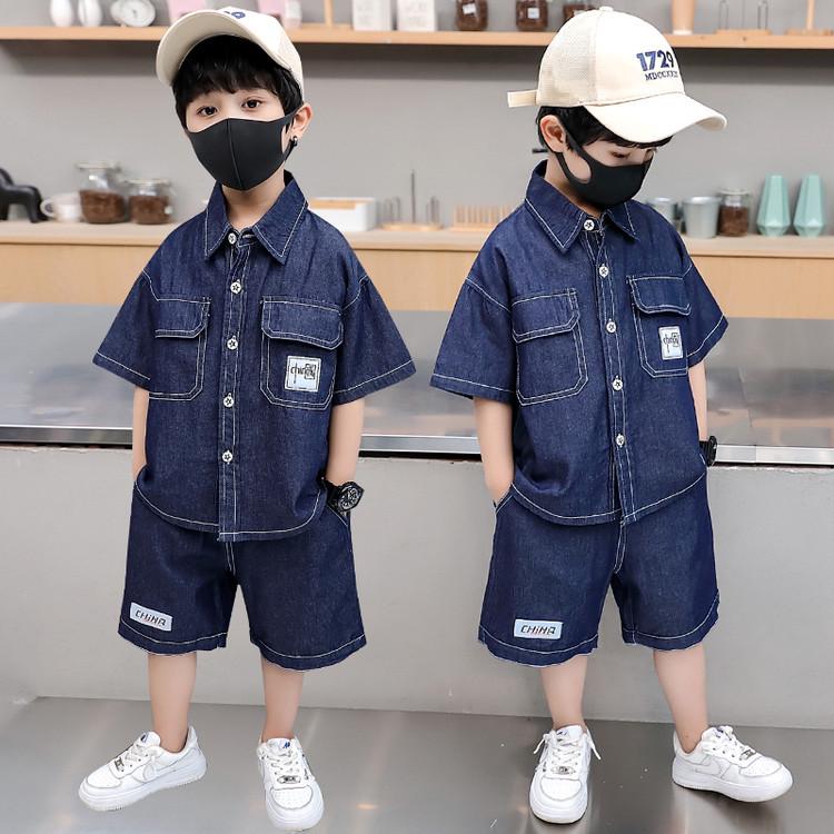 Boys Casual Summer Denim Two-Piece Set 2026 150cm