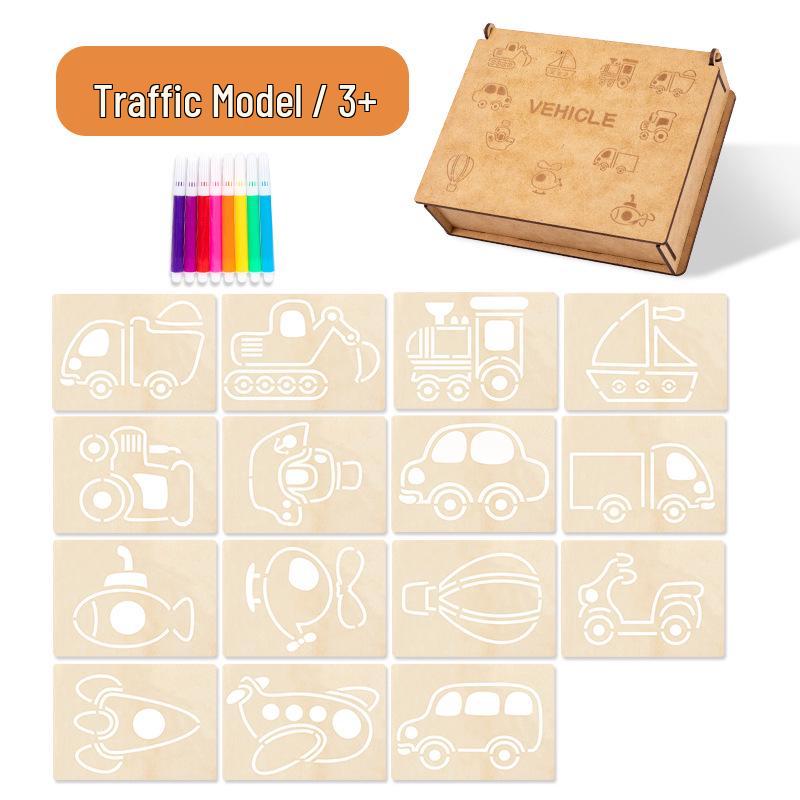 Wooden Painting & Drawing Set for Kids: Kindergarten & Primary School Beginner Art Kit
