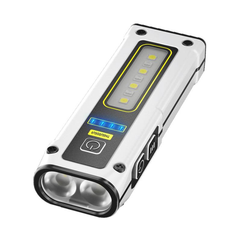 Portable Mini Flashlight High Power LED USB Rechargeable Tactical Flashlight with Strong Magnet Outdoor Emergency Lighting Torch