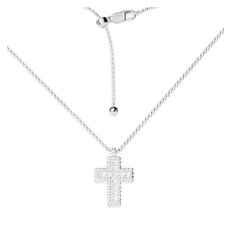 APM Monaco Classic Cross Alloy Necklace Unisex Couple Style Silver WC8082OX