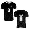 T-shirt da Calcio 3D Stampata Geometrica Traspirante ad Asciugatura Rapida per Allenamento all'Aperto Maglia WIFRU Girocollo Manica Corta Personalizzabile