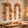 Thanksgiving Harvest Decorations Halloween Willow Vine Twig Garland, Yellow Artificial Branch Decor for Fireplace Mantle Realistic Decorative Foliage