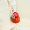 Handmade Crochet Fruit Keychain: Persimmon & Apple Pendant Souvenir Gift