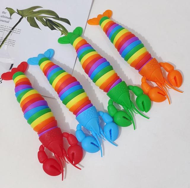 Rainbow Caterpillar Decompression Toy - Educational Slime Snail for Stress Relief