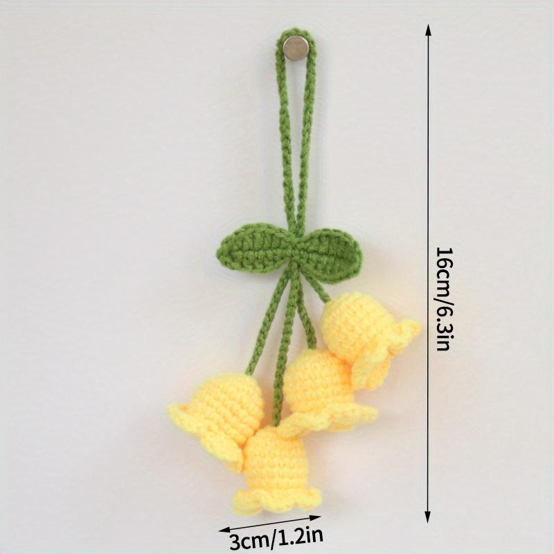 Lily of The Valley Crochet Flowers Multiple Styles Keychain Artificial Flowers Hanging Decoration Car Pendant Knitted Flower