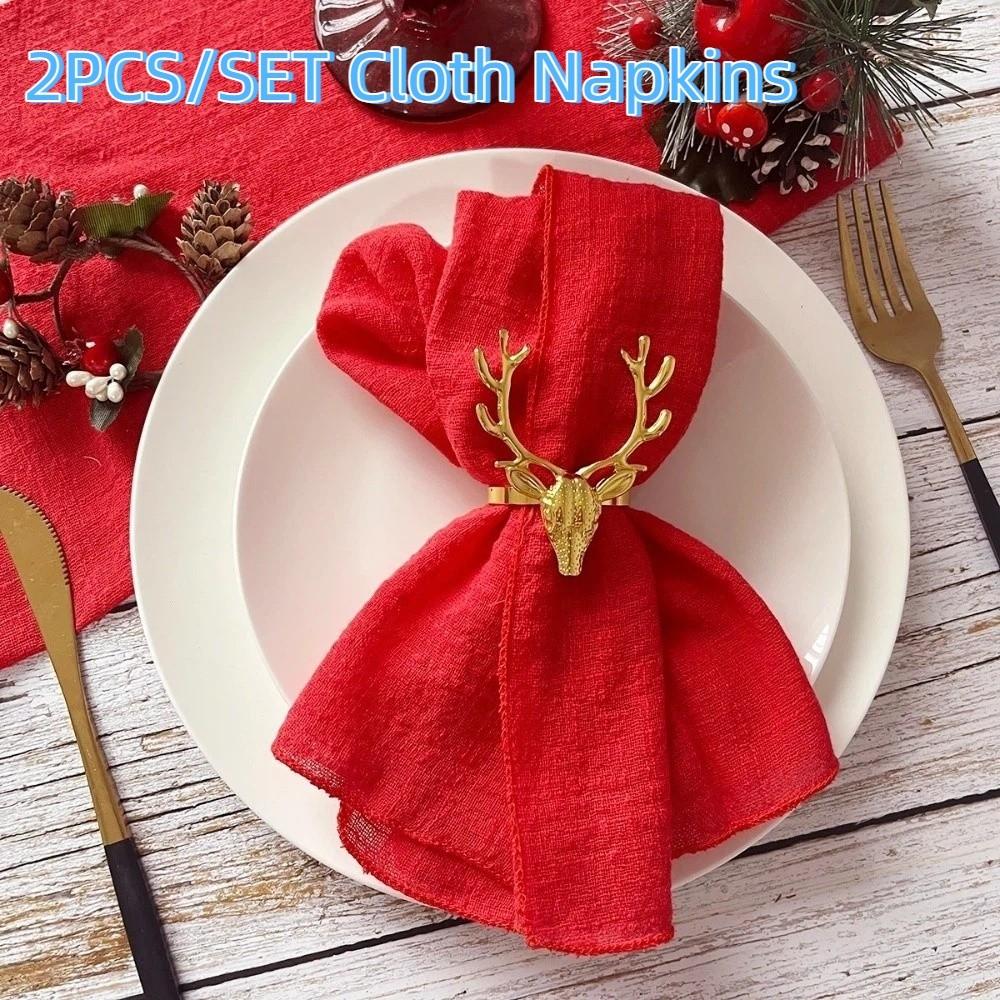 2PCS Soft Cotton Cloth Napkins 42*42 Cm Decorative Napkins Bamboo Knot Napkins  Formal Dining