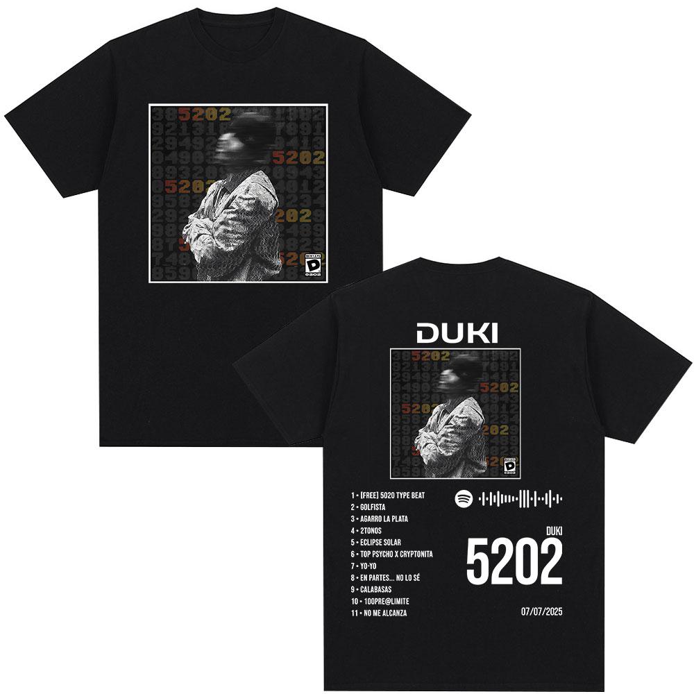 

Rapper Duki Duki 5202 MIXTAPE 2025 Album Merch T Shirts Unisexs Women Hip Hop Vintage Tshirt Cotton Casual Short Sleeve Tshirts 4XL