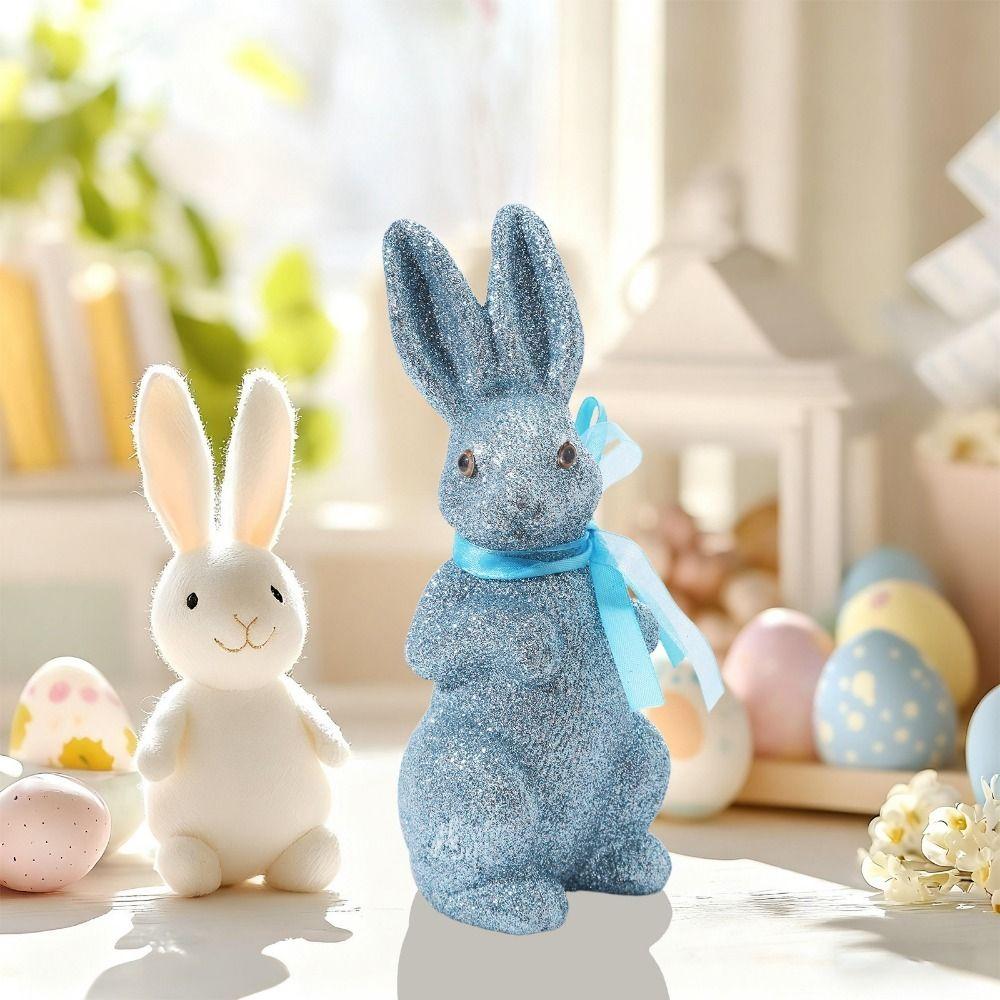 Colorful Easter Bunny Figurine Simulated Bunny Statues Creative Foam Rabbit Figures  Holiday Party