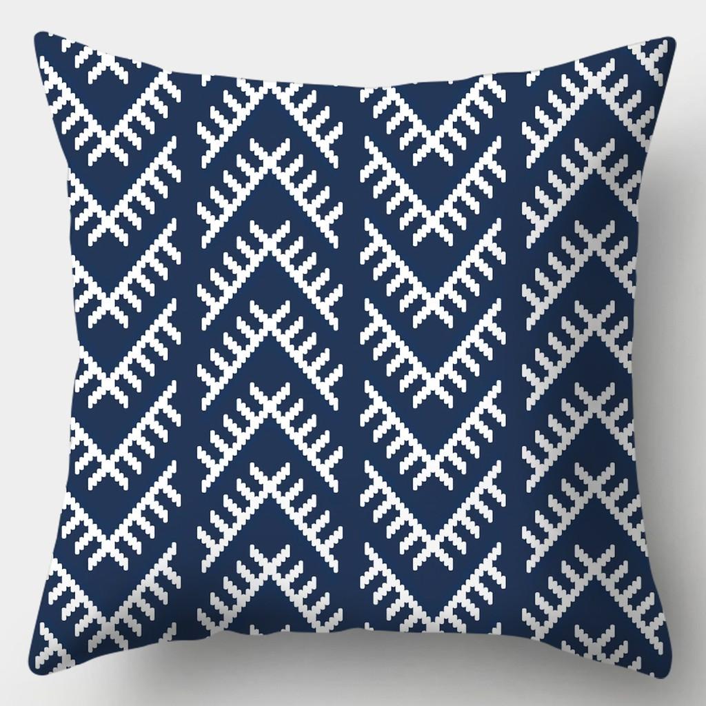 Creative Blue Collection Pillowcase Square Sofa Pillowcase Striped Plaid Cushion Cover