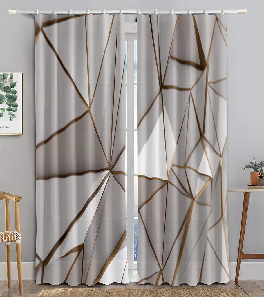 Abstract Luxury Vibrant Texture Shiny Blackout Window Curtain for Living Room Bedroom Bathroom Kicthen Door Cupboard Decor Hooks