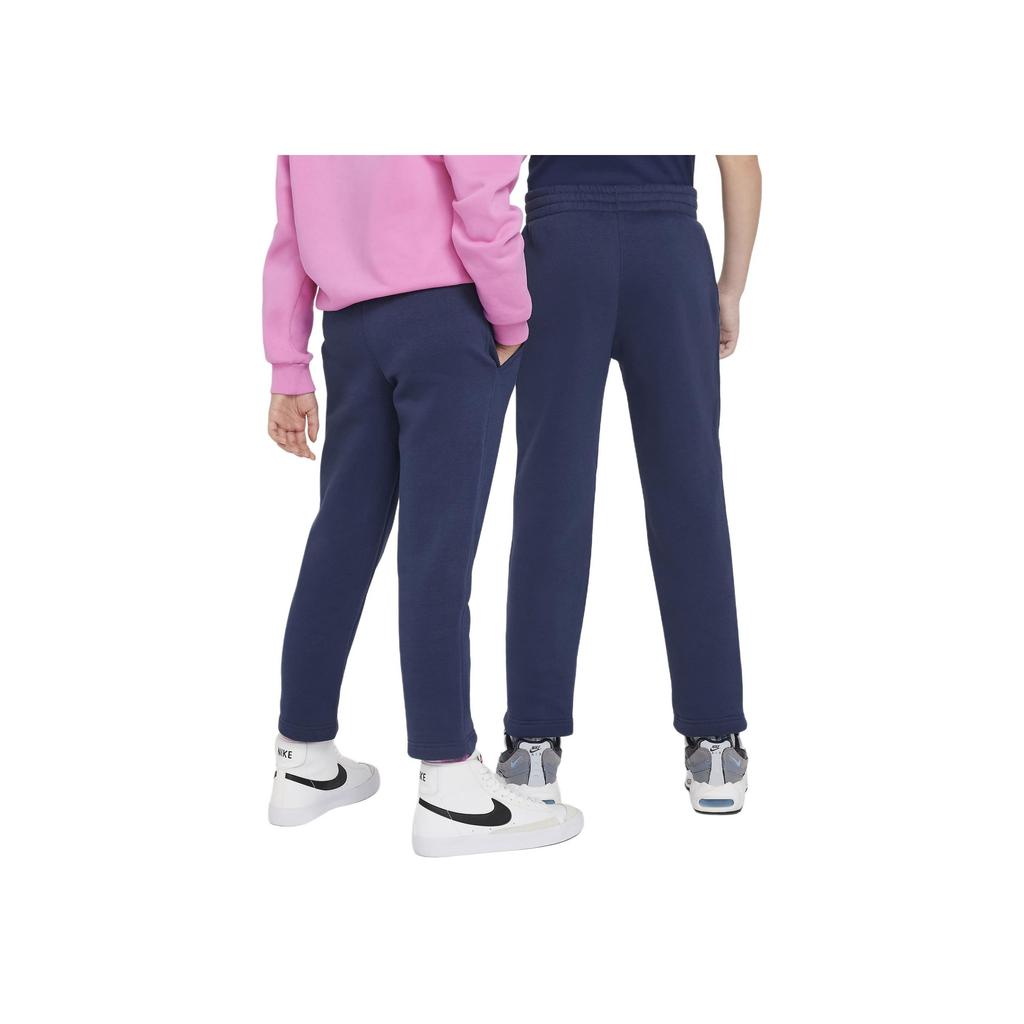 Nike Sportswear Club Fleece Logo Embroidered Straight Leg Knit Sweatpants Kids Bottoms Navy-Blue FD3010-410